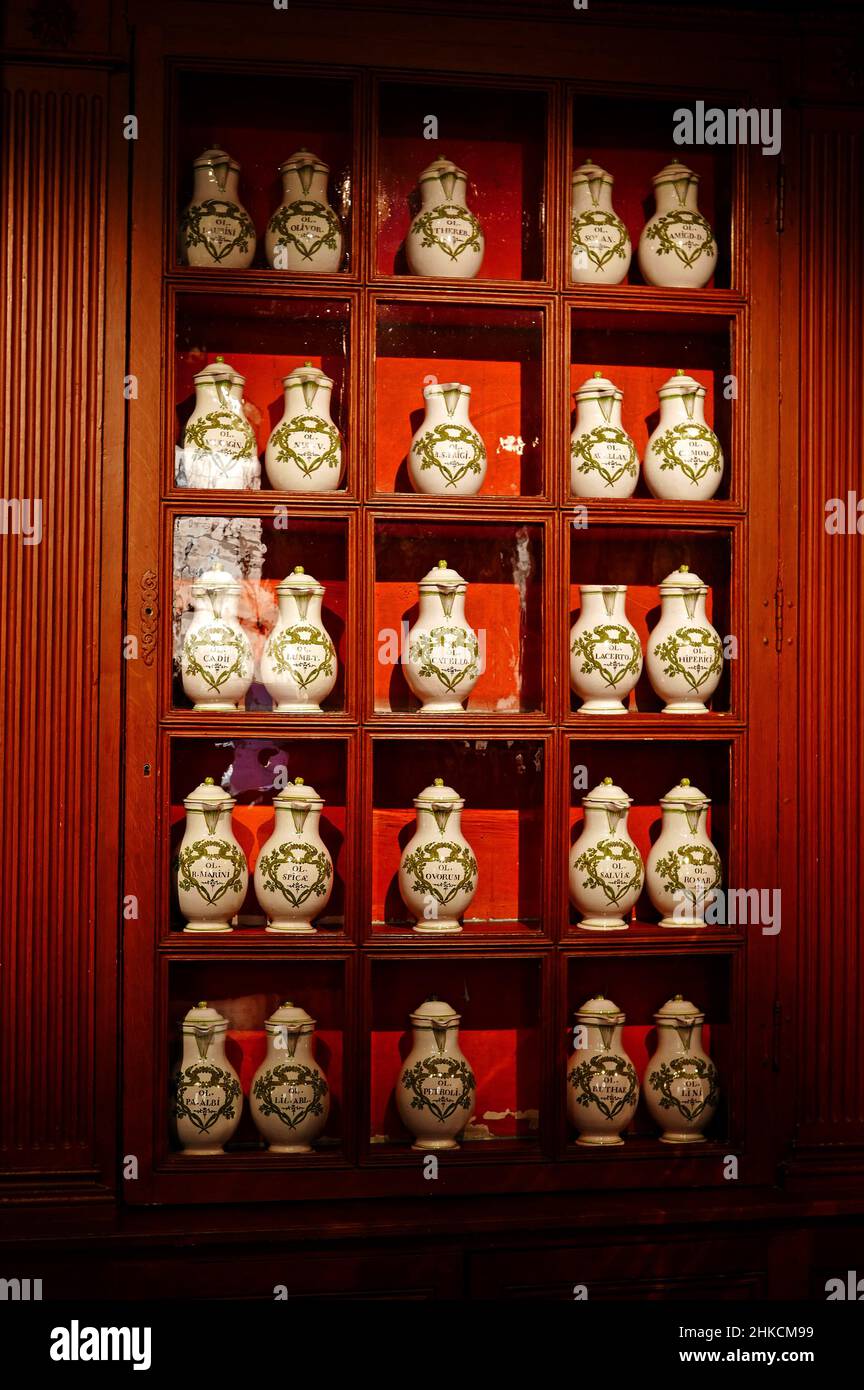 Hotel-Dieu des Hospices Civils de Beaune, la farmacia, Cote-d'Or, Bourgogne-France-Comte, Borgogna, Francia, Europa Foto Stock