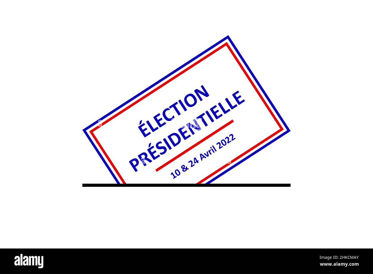 Elezione presidenziale francese del 2022 – 10 e 24 aprile 2022 – illustrazione della lingua francese Foto Stock