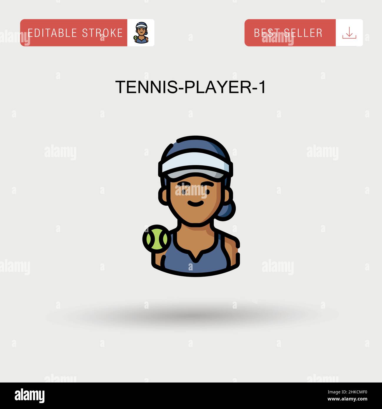 Tennis-player-1 semplice icona vettoriale. Illustrazione Vettoriale