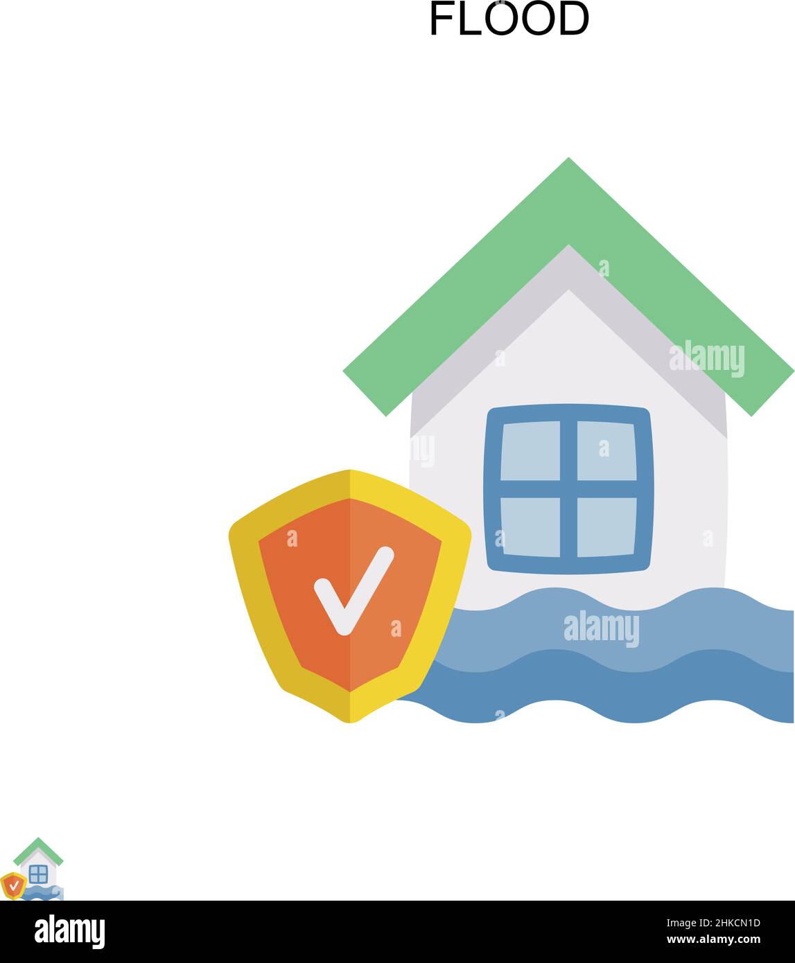 Icona flood Simple Vector. Modello di disegno del simbolo di illustrazione per l'elemento dell'interfaccia utente mobile Web. Illustrazione Vettoriale