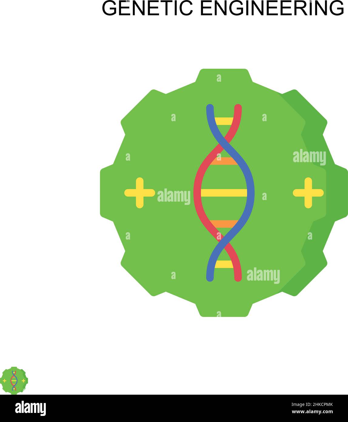 Ingegneria genetica semplice icona vettoriale. Modello di disegno del simbolo di illustrazione per l'elemento dell'interfaccia utente mobile Web. Illustrazione Vettoriale