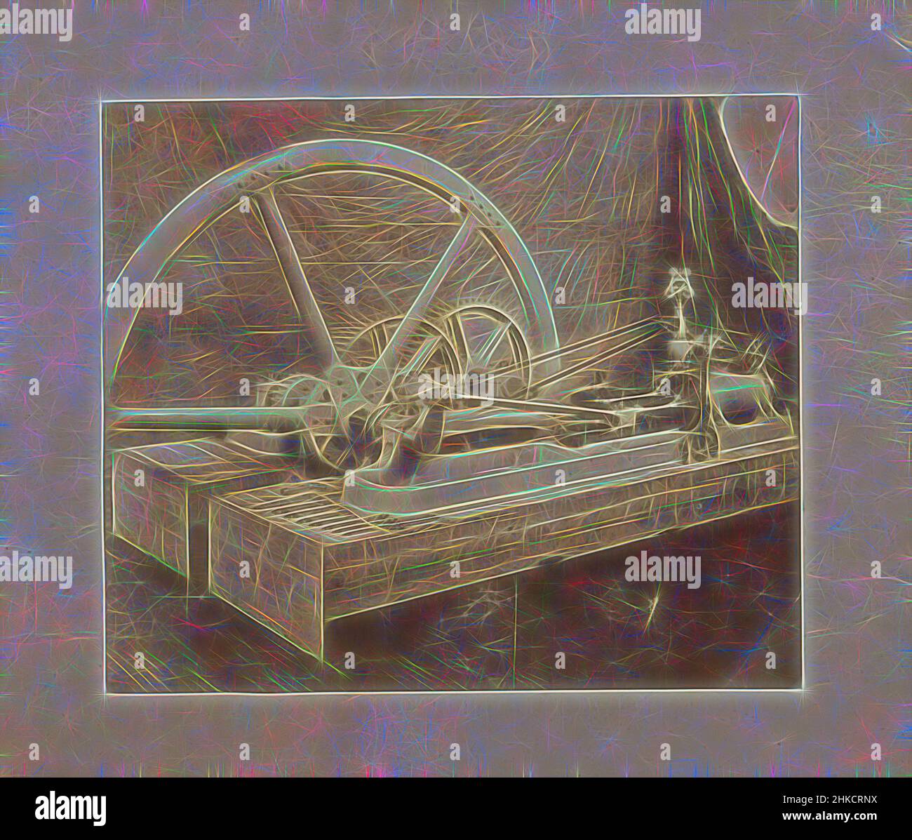 Ispirato al motore a vapore, c.. 1875 - c. 1900, stampa albume, altezza 142 mm x larghezza 168 mm, reinventata da Artotop. L'arte classica reinventata con un tocco moderno. Design di calda e allegra luminosità e di raggi di luce. La fotografia si ispira al surrealismo e al futurismo, abbracciando l'energia dinamica della tecnologia moderna, del movimento, della velocità e rivoluzionando la cultura Foto Stock