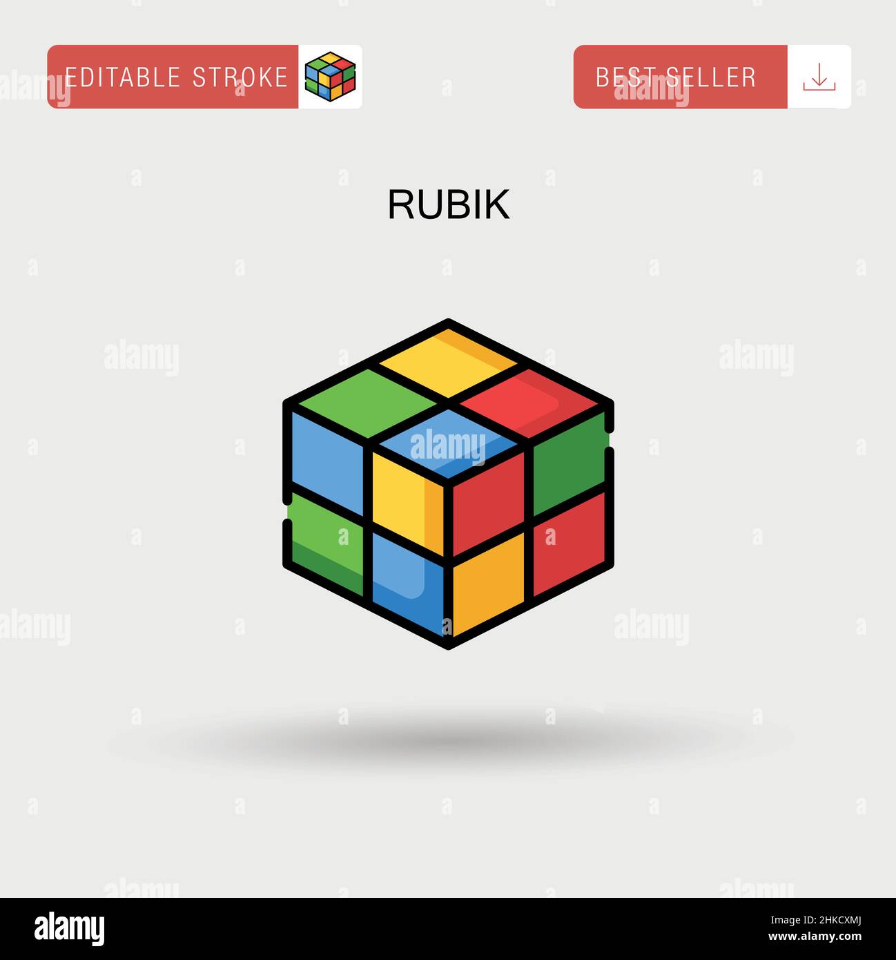 Icona vettore semplice Rubik. Illustrazione Vettoriale