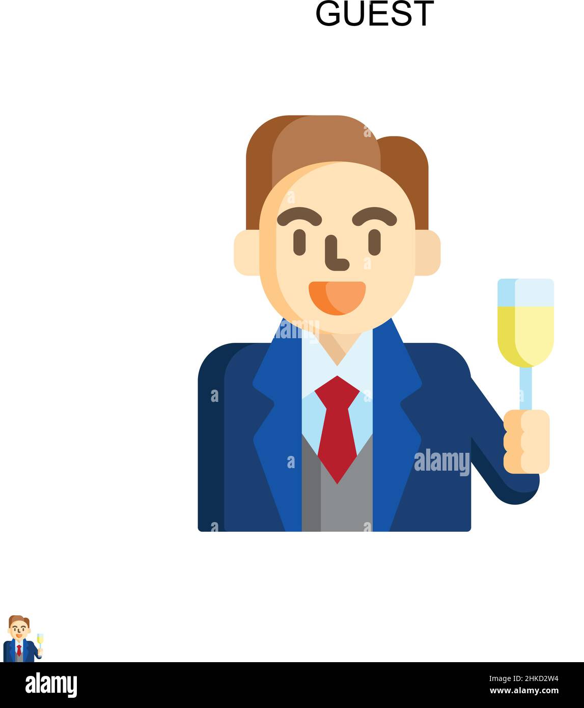 Icona vettore semplice guest. Modello di disegno del simbolo di illustrazione per l'elemento dell'interfaccia utente mobile Web. Illustrazione Vettoriale