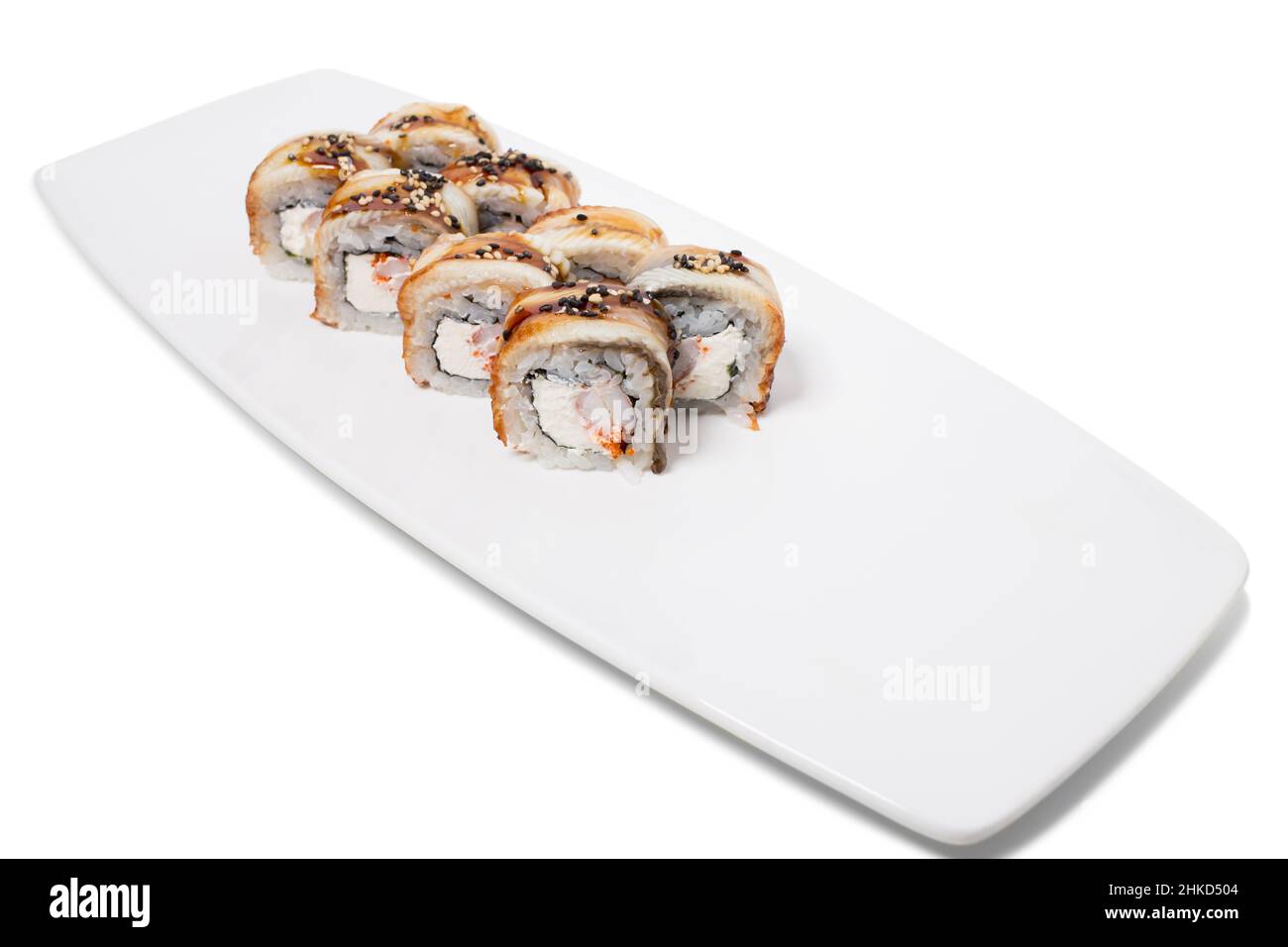 Rotolo del Canada con granchio della neve. Isolato su sfondo bianco. Foto Stock