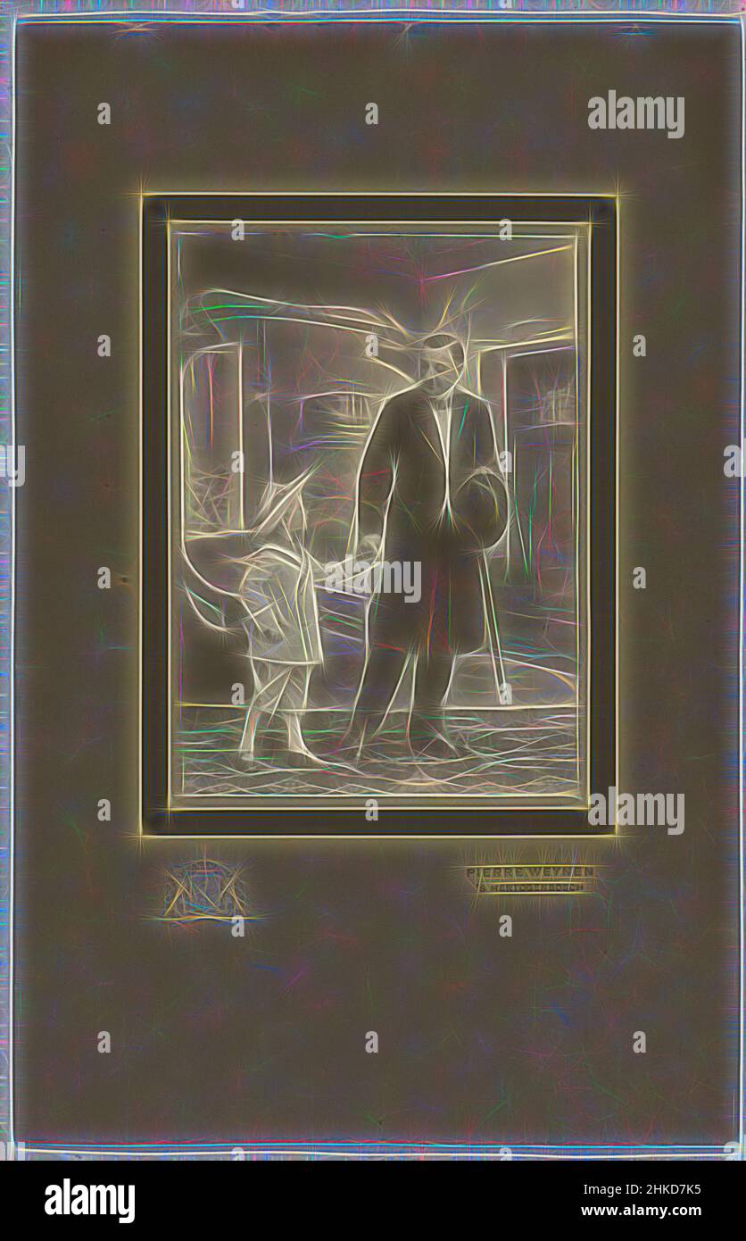 Ispirato da padre e figlio, ritratto studio, Pierre Weijnen, Den Bosch, 1913, Carta, altezza 136 mm x larghezza 96 mm altezza 273 mm x larghezza 177 mm, reinventata da Artotop. L'arte classica reinventata con un tocco moderno. Design di calda e allegra luminosità e di raggi di luce. La fotografia si ispira al surrealismo e al futurismo, abbracciando l'energia dinamica della tecnologia moderna, del movimento, della velocità e rivoluzionando la cultura Foto Stock