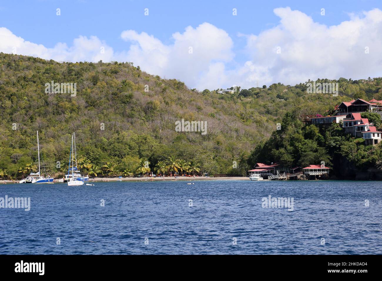 Ti Kaye Resort, Anse Cochon, Santa Lucia, Isole Windward, piccole Antille, Indie Occidentali, Mar dei Caraibi, America Centrale Foto Stock