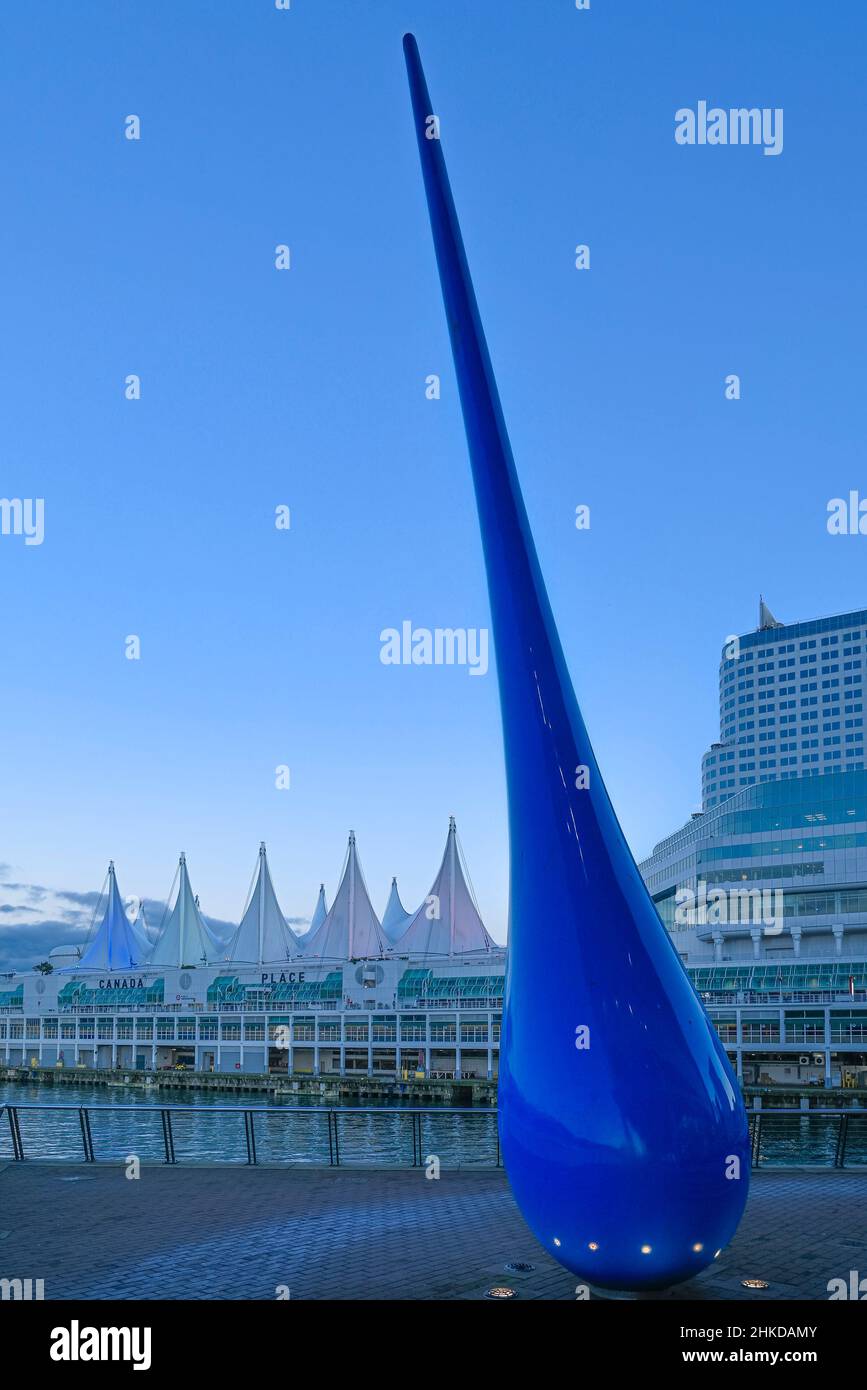The Drop Sculpture, Vancouver Convention Center West, Vancouver, British Columbia, Canada Foto Stock