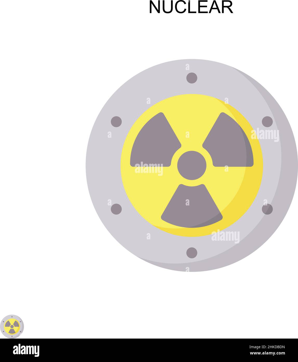 Icona del vettore nucleare semplice. Modello di disegno del simbolo di illustrazione per l'elemento dell'interfaccia utente mobile Web. Illustrazione Vettoriale
