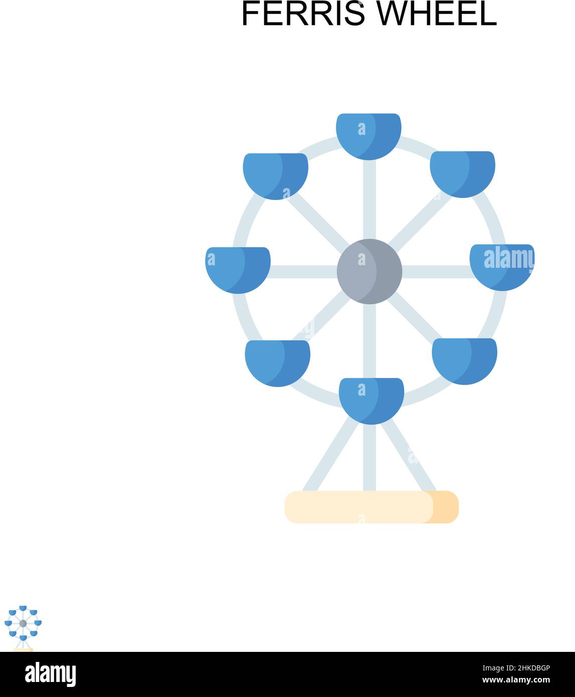 Ruota panoramica icona vettore semplice. Modello di disegno del simbolo di illustrazione per l'elemento dell'interfaccia utente mobile Web. Illustrazione Vettoriale
