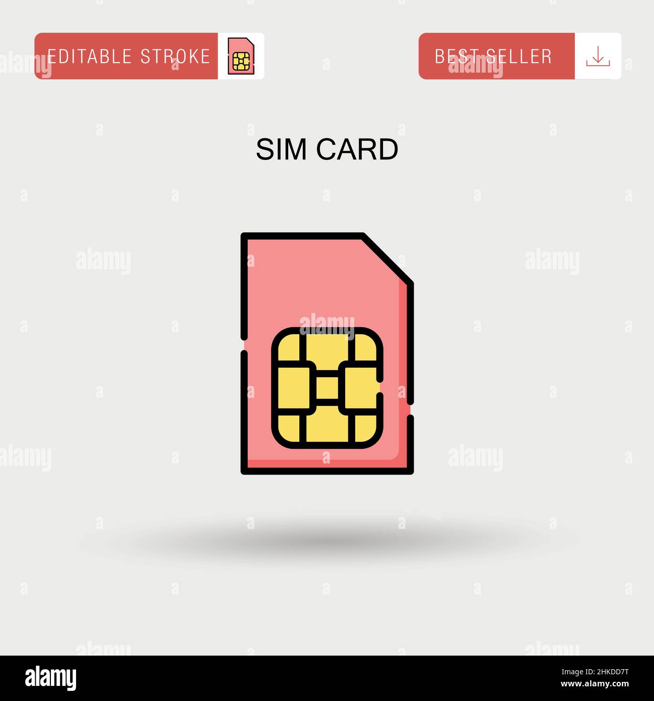 Semplice icona vettoriale della scheda SIM. Illustrazione Vettoriale