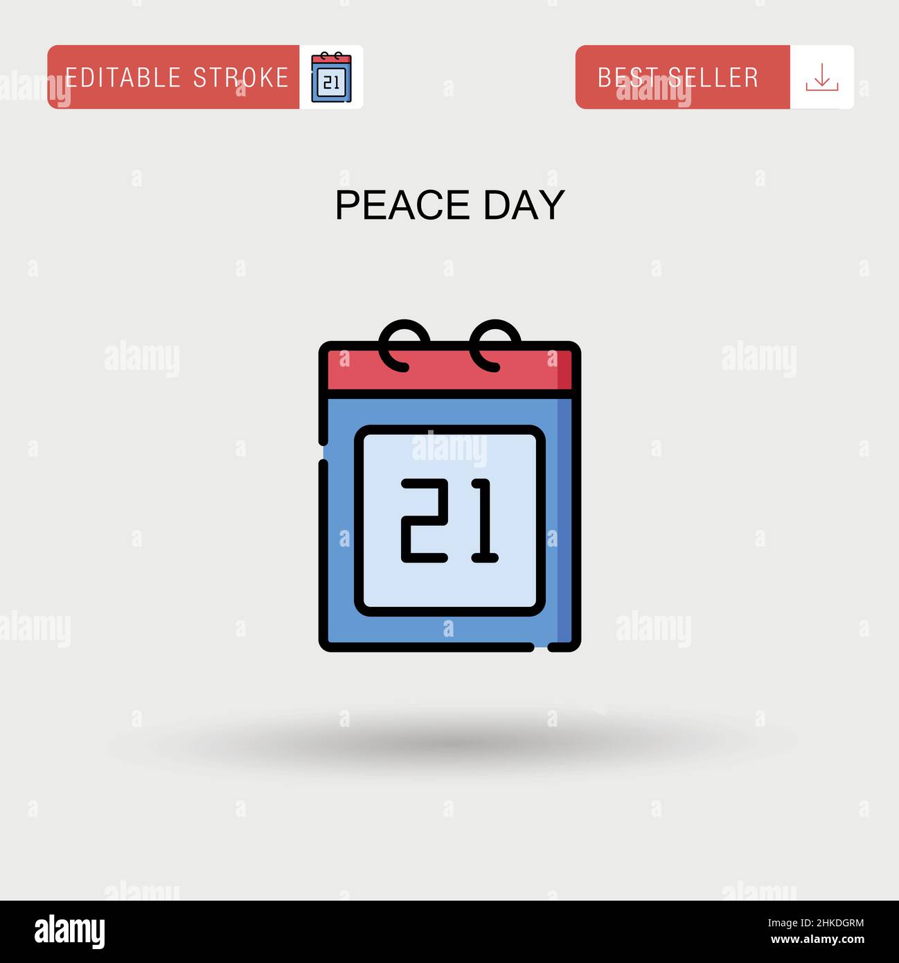 Icona vettoriale semplice di Peace Day. Illustrazione Vettoriale
