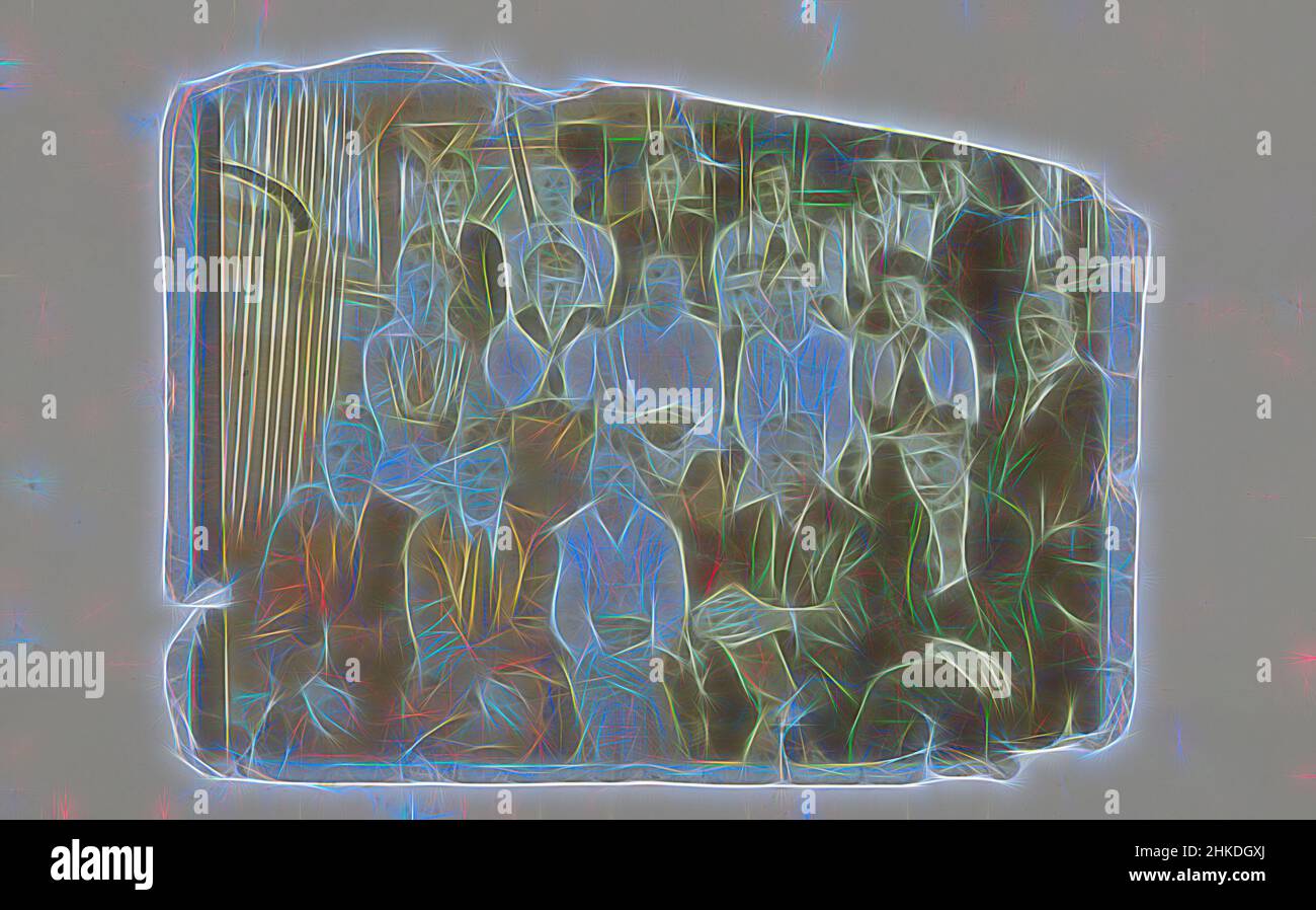 Ispirato alla foto di classe con Carel Willink sulla sinistra di fronte, Olanda, c.. 1910 - c. 1920, carta, altezza 90 mm x larghezza 118 mm, reinventata da Artotop. L'arte classica reinventata con un tocco moderno. Design di calda e allegra luminosità e di raggi di luce. La fotografia si ispira al surrealismo e al futurismo, abbracciando l'energia dinamica della tecnologia moderna, del movimento, della velocità e rivoluzionando la cultura Foto Stock