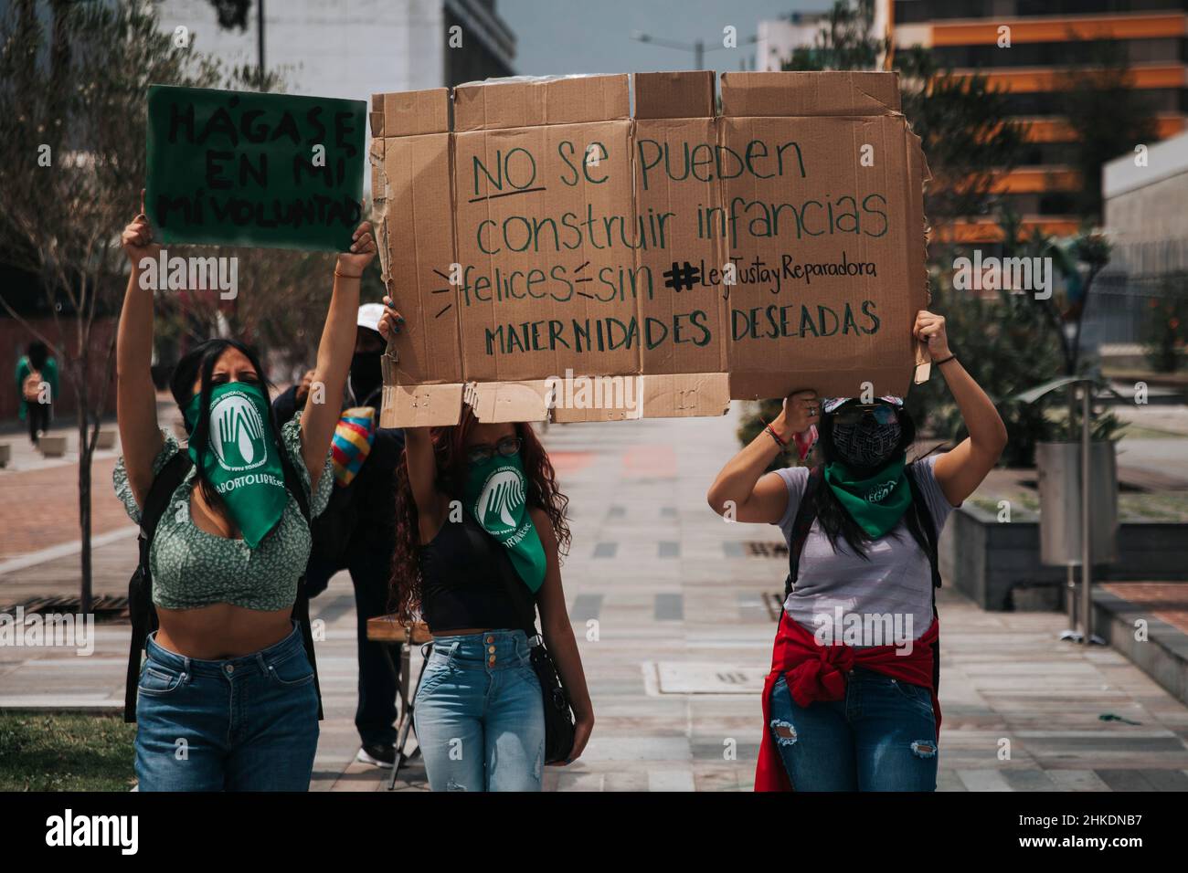 Protesta dell'aborto pro, Ecuador Foto Stock