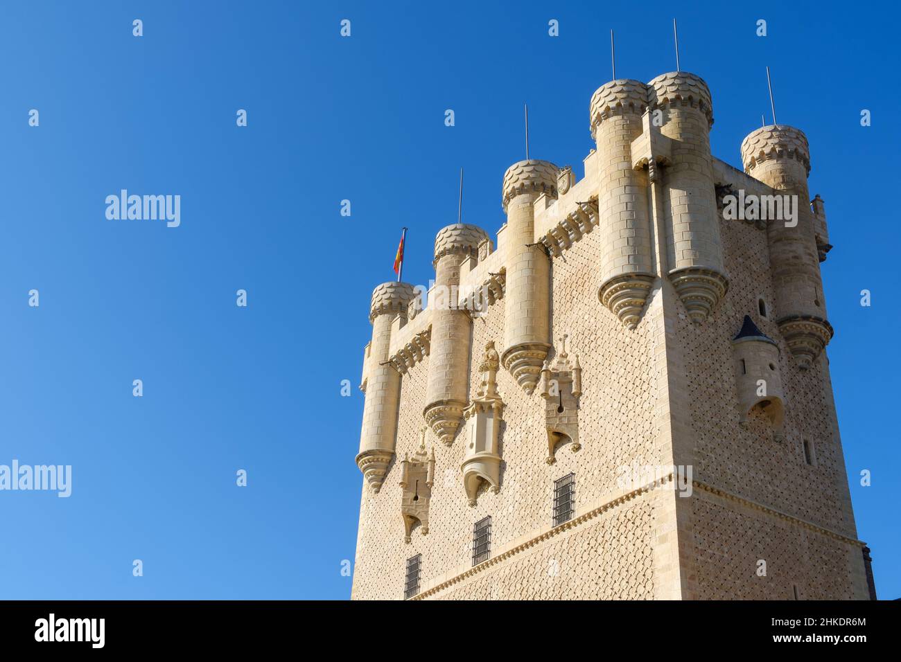Homage Torre dell'Alcazar de Segovia, Castilla y León, Spagna Foto Stock