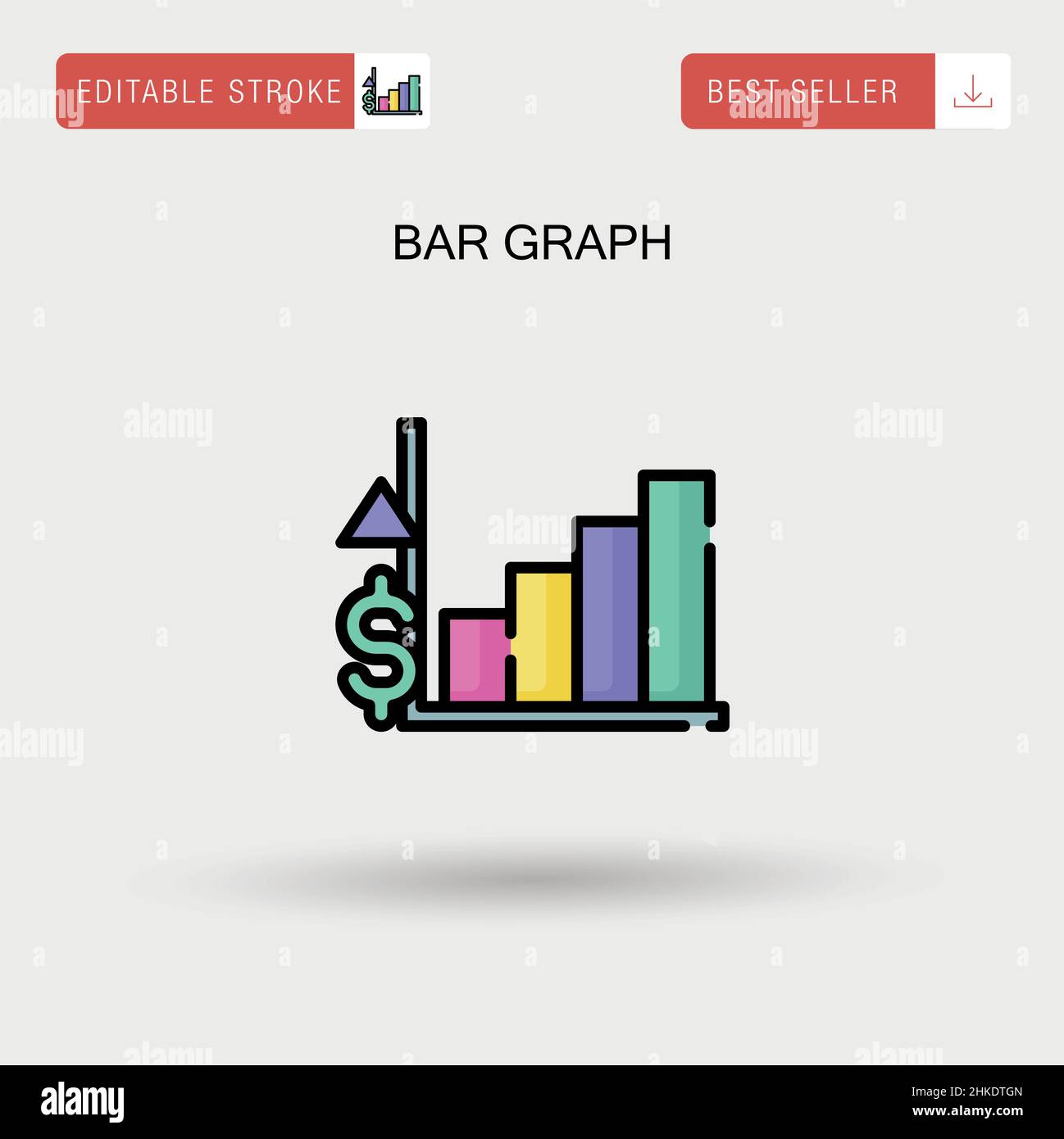 Icona vettore semplice grafico a barre. Illustrazione Vettoriale