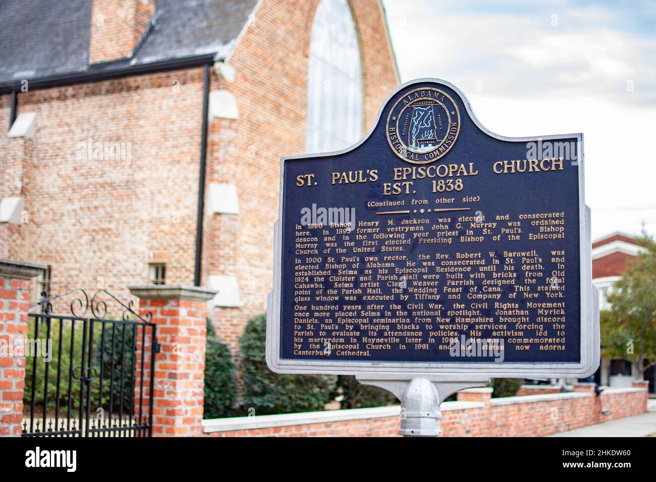 Selma, Alabama, USA - 26 gennaio 2021: Mercato storico della Chiesa episcopale di San Paolo fondata nel 1838 nel centro di Selma. Foto Stock