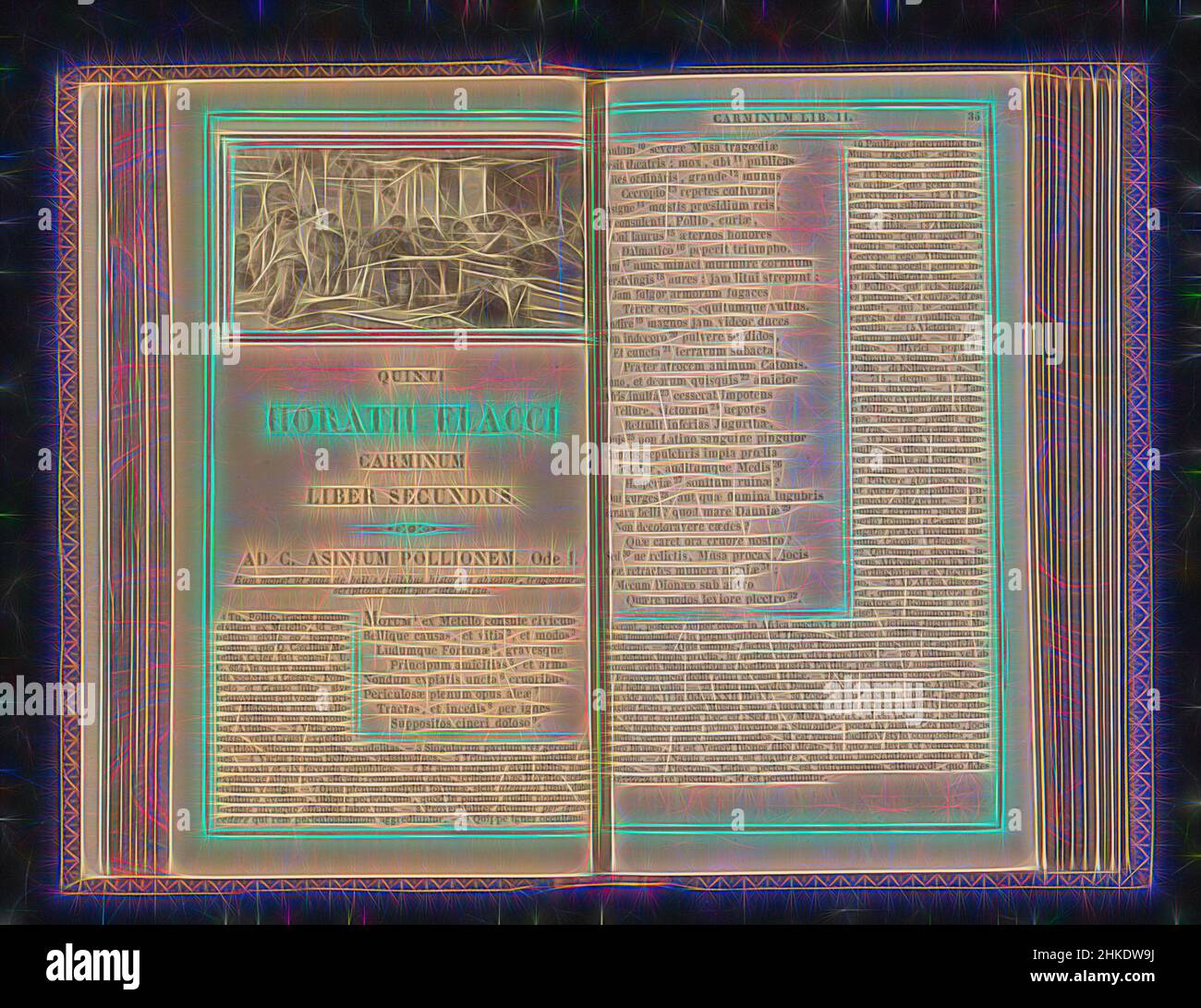 Ispirato da una rappresentazione di una simposio con una donna danzante, dopo:, c. 1850 - prima del 1855, stampa albume, altezza 31 mm x larghezza 59 mm, reinventata da Artotop. L'arte classica reinventata con un tocco moderno. Design di calda e allegra luminosità e di raggi di luce. La fotografia si ispira al surrealismo e al futurismo, abbracciando l'energia dinamica della tecnologia moderna, del movimento, della velocità e rivoluzionando la cultura Foto Stock