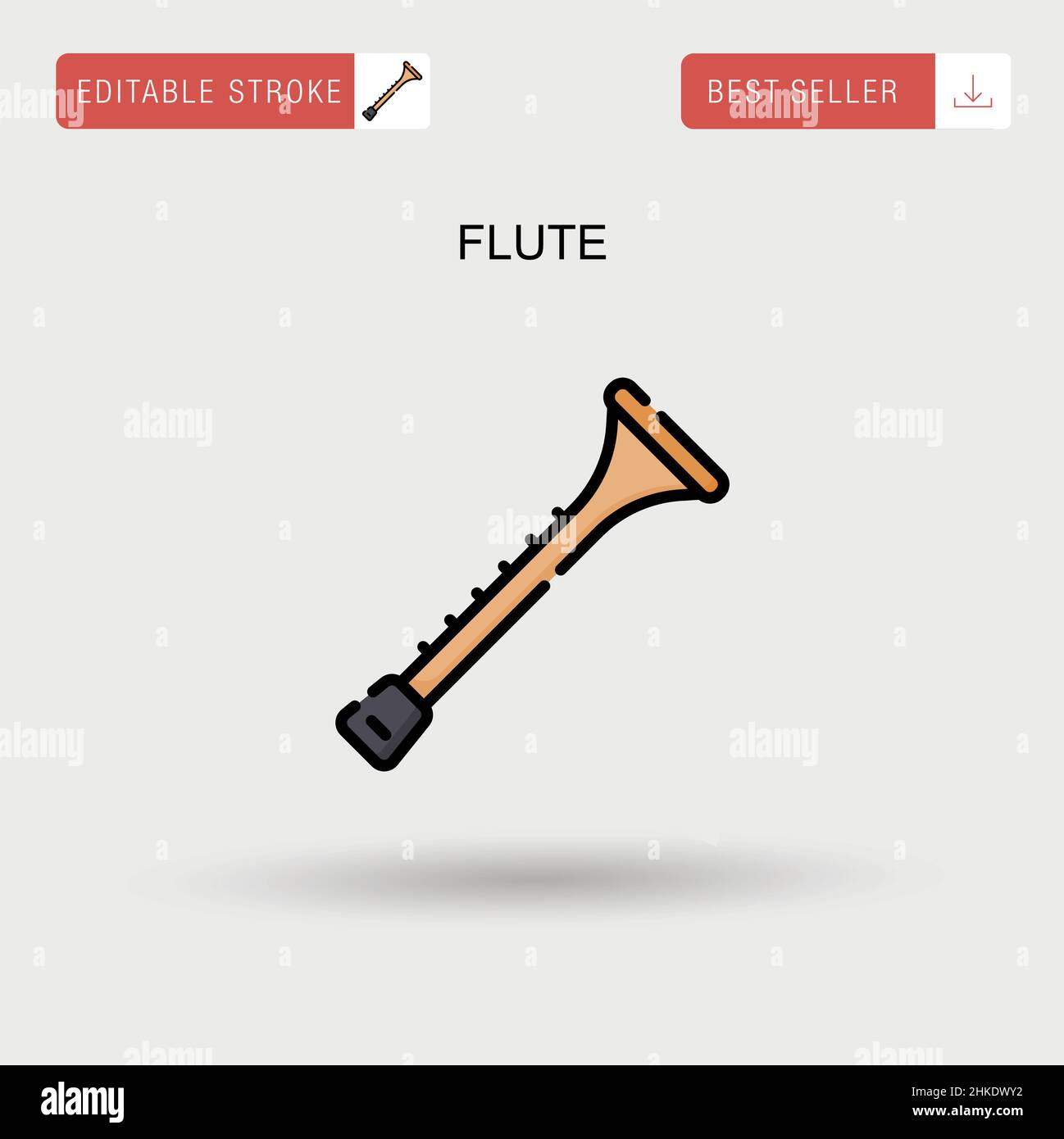 Icona vettore semplice flauto. Illustrazione Vettoriale
