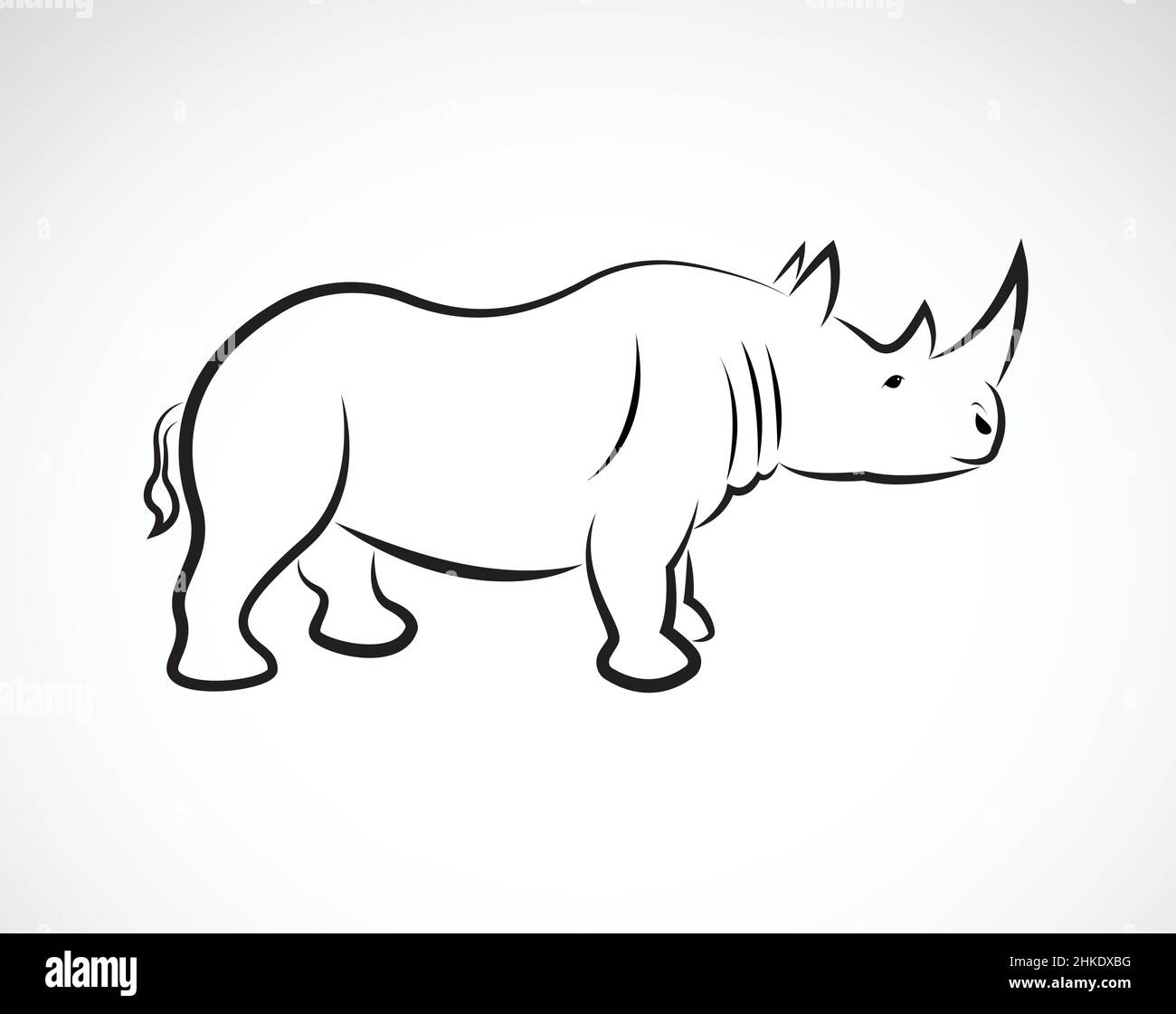 Vettore di rhinoceros disegno su uno sfondo bianco, Animali selvatici, Vector elefante per il vostro disegno. Illustrazione vettoriale a livelli facilmente modificabile. Illustrazione Vettoriale