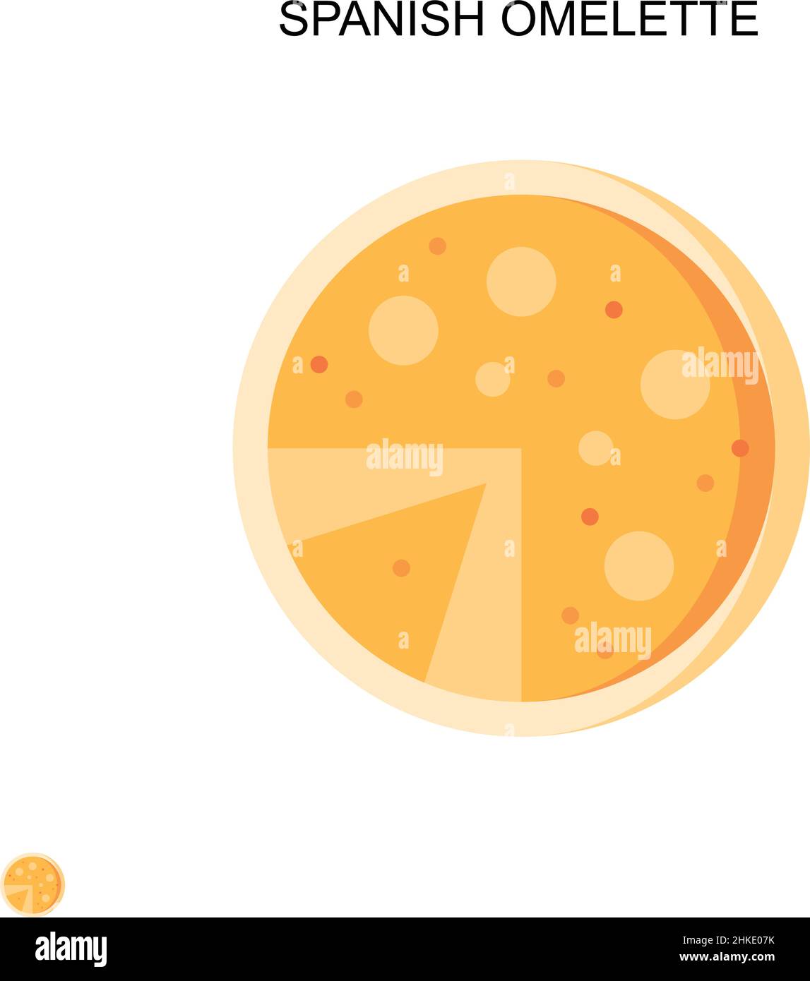 Omelette spagnola semplice icona vettoriale. Modello di disegno del simbolo di illustrazione per l'elemento dell'interfaccia utente mobile Web. Illustrazione Vettoriale