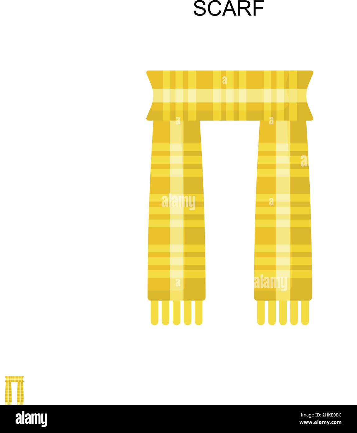 Icona di un semplice vettore sciarpa. Modello di disegno del simbolo di illustrazione per l'elemento dell'interfaccia utente mobile Web. Illustrazione Vettoriale