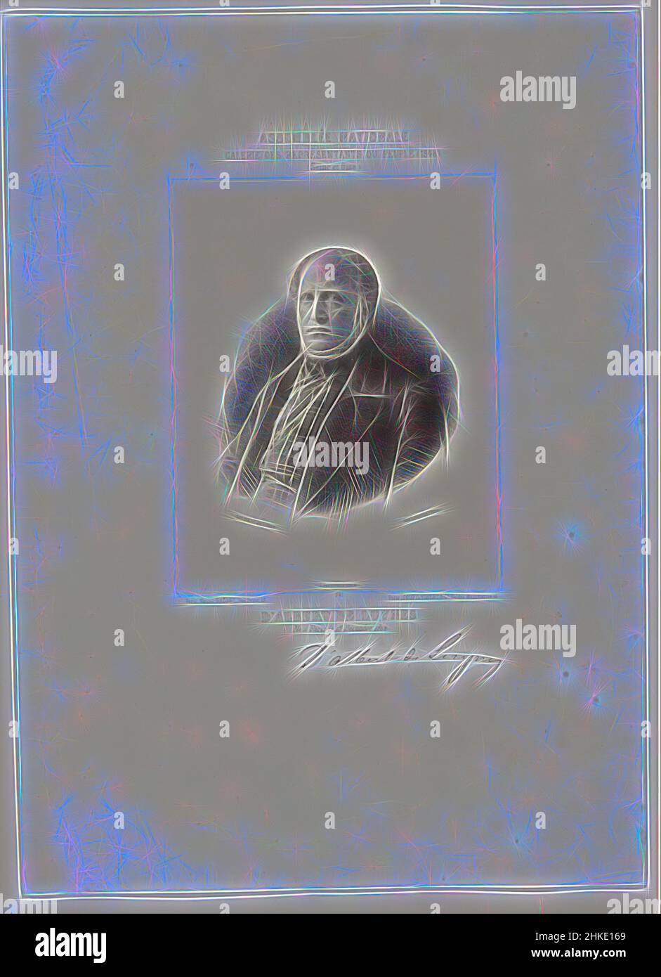 Ispirato dal Ritratto di Honoré Théodoric d'Albert de Luynes, membri dell'Assemblea Nazionale: Rappresentanti del popolo, Assemblée Nationale. Galerie des représentants du peuple (1848) ., tipografia: Jean-Baptiste Adolphe Lafosse, Jean-Baptiste Adolphe Lafosse, Parigi, 1848 - 1849, carta, Altezza, riimmaginata da Artotop. L'arte classica reinventata con un tocco moderno. Design di calda e allegra luminosità e di raggi di luce. La fotografia si ispira al surrealismo e al futurismo, abbracciando l'energia dinamica della tecnologia moderna, del movimento, della velocità e rivoluzionando la cultura Foto Stock