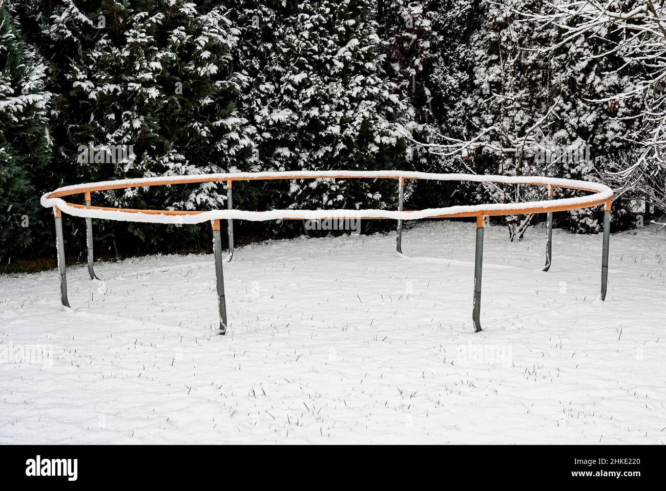 trampolino in inverno Foto Stock