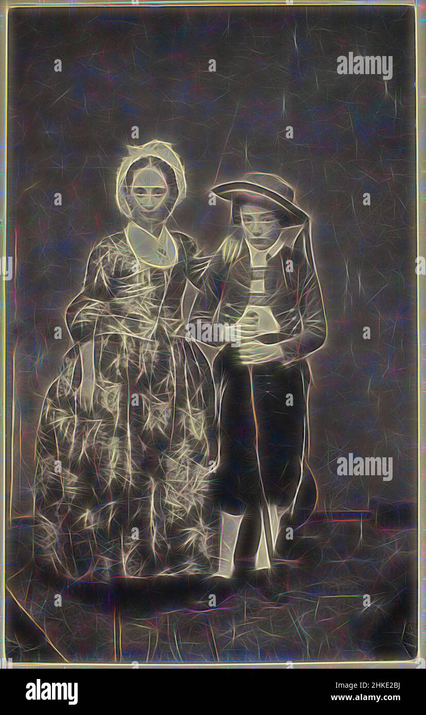 Ispirato da Ritratto di un ragazzo e di una ragazza in costume da palco, Eduard Isaac Asser, Amsterdam, 1856, carta, Stampa su carta salata, altezza 195 mm x larghezza 122 mm, reinventata da Artotop. L'arte classica reinventata con un tocco moderno. Design di calda e allegra luminosità e di raggi di luce. La fotografia si ispira al surrealismo e al futurismo, abbracciando l'energia dinamica della tecnologia moderna, del movimento, della velocità e rivoluzionando la cultura Foto Stock