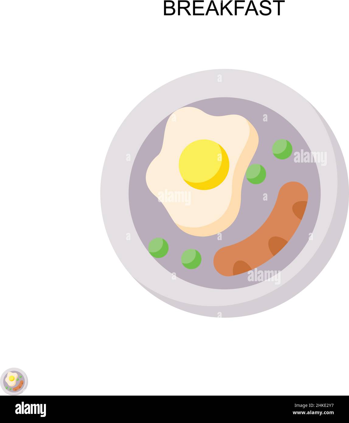 Colazione semplice icona vettoriale. Modello di disegno del simbolo di illustrazione per l'elemento dell'interfaccia utente mobile Web. Illustrazione Vettoriale