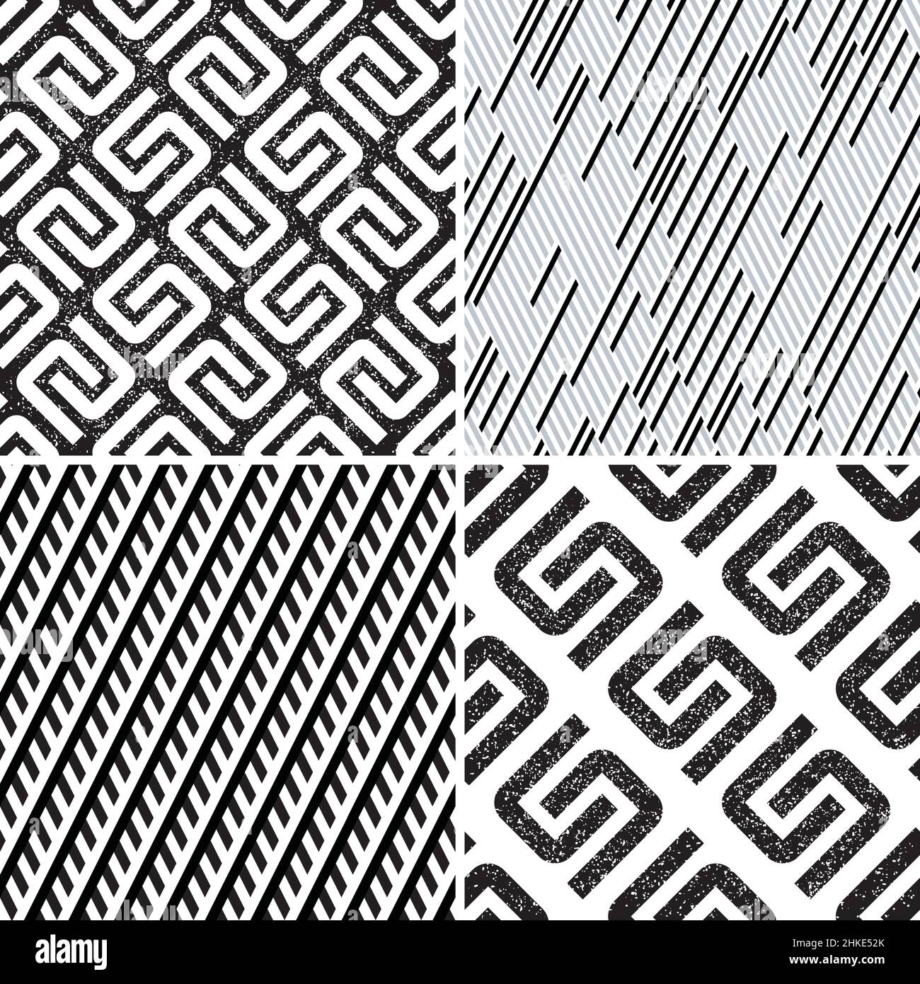 4 differenti pattern vettoriali nello stesso pacchetto (eps). Un modello è pagato e 3 sono liberi (linee di divisione bianche) Illustrazione Vettoriale