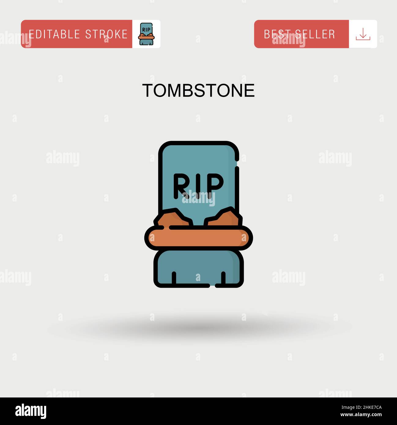 Icona vettoriale semplice lapide. Illustrazione Vettoriale