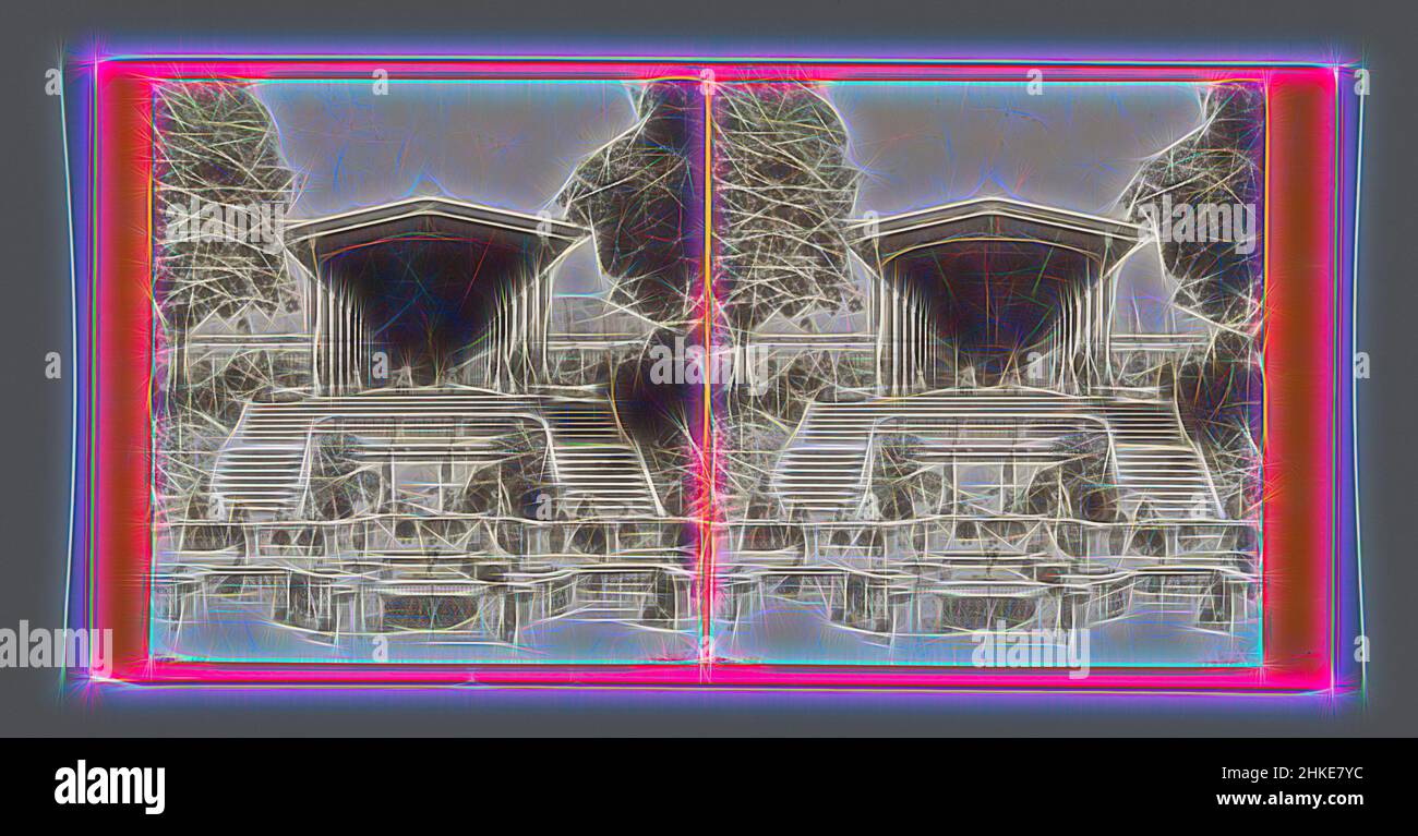 Ispirato dal percorso Domed presso l'Elisabethenbrunnen a Bad Homburg vor der Höhe, Homburg vor d.. Höhe, Elisabethenbrunnen, František Fridrich, editore: František Fridrich, Bad Homburg, Editore: Praag, c.. 1855 - c. 1870, stampa albume, altezza 85 mm x larghezza 170 mm, reinventata da Artotop. L'arte classica reinventata con un tocco moderno. Design di calda e allegra luminosità e di raggi di luce. La fotografia si ispira al surrealismo e al futurismo, abbracciando l'energia dinamica della tecnologia moderna, del movimento, della velocità e rivoluzionando la cultura Foto Stock