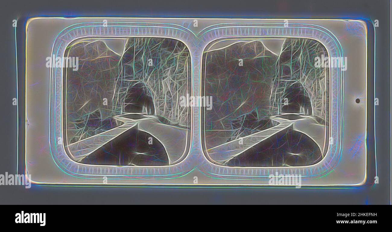 Ispirato dal passo di montagna e tunnel in Svizzera, Svizzera, 1855 - 1875, carta, stampa albume, Altezza 87 mm x larghezza 177 mm, reinventata da Artotop. L'arte classica reinventata con un tocco moderno. Design di calda e allegra luminosità e di raggi di luce. La fotografia si ispira al surrealismo e al futurismo, abbracciando l'energia dinamica della tecnologia moderna, del movimento, della velocità e rivoluzionando la cultura Foto Stock