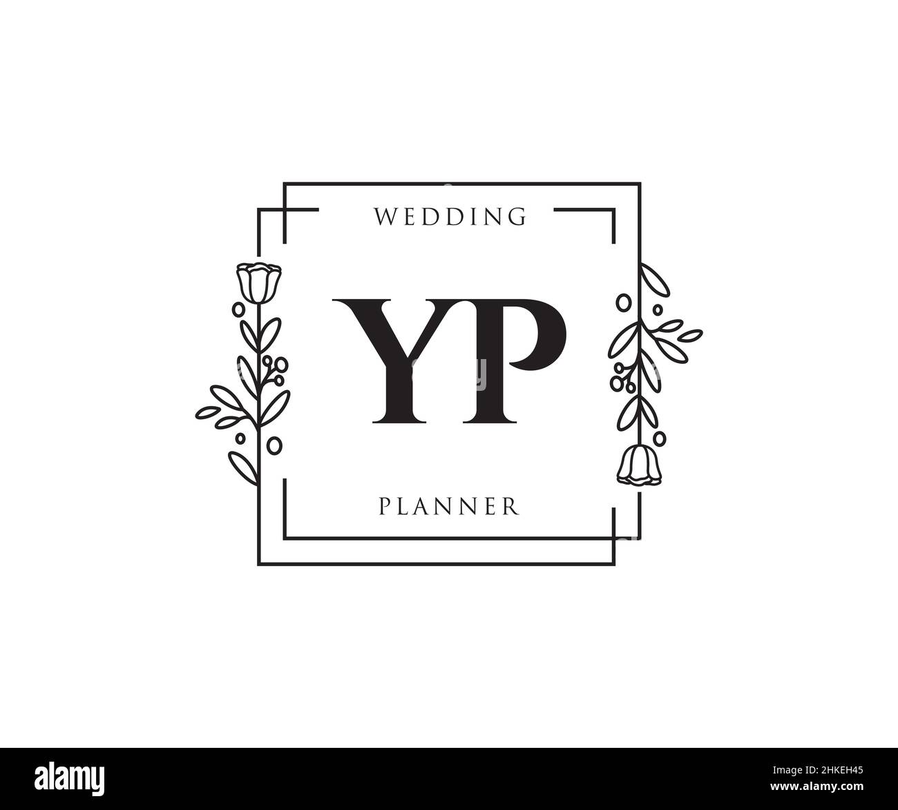 LOGO YP femminile. Utilizzabile per la natura, salone, centro benessere, cosmetici e loghi di bellezza. Elemento modello di disegno con logo a vettore piatto. Illustrazione Vettoriale