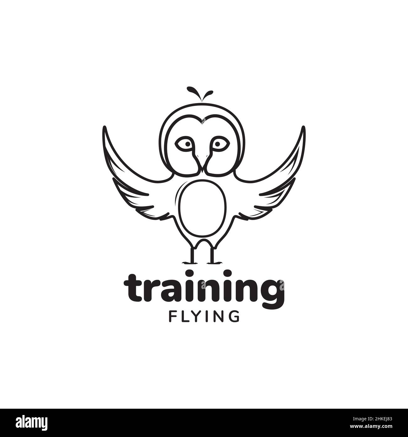 Barn OWL formazione volare logo design vettore grafico simbolo icona illustrazione idea creativa Illustrazione Vettoriale