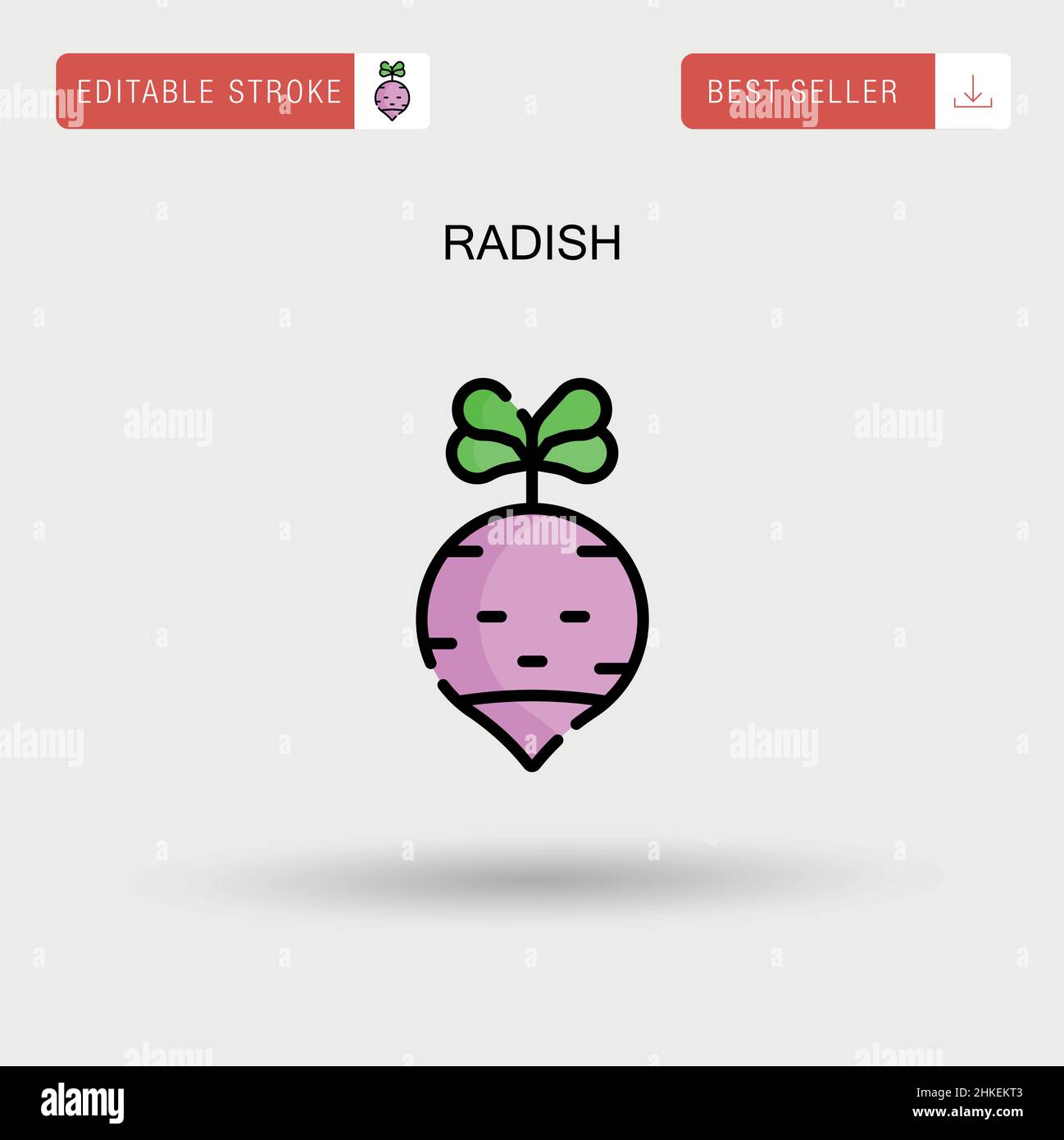 Icona vettore semplice RADISH. Illustrazione Vettoriale