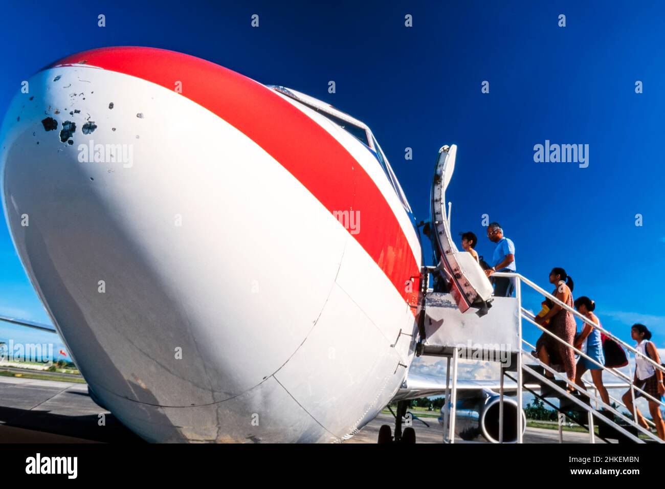 Passeggeri a bordo del volo Air Philippines da Cebu a Manila, Filippine Foto Stock
