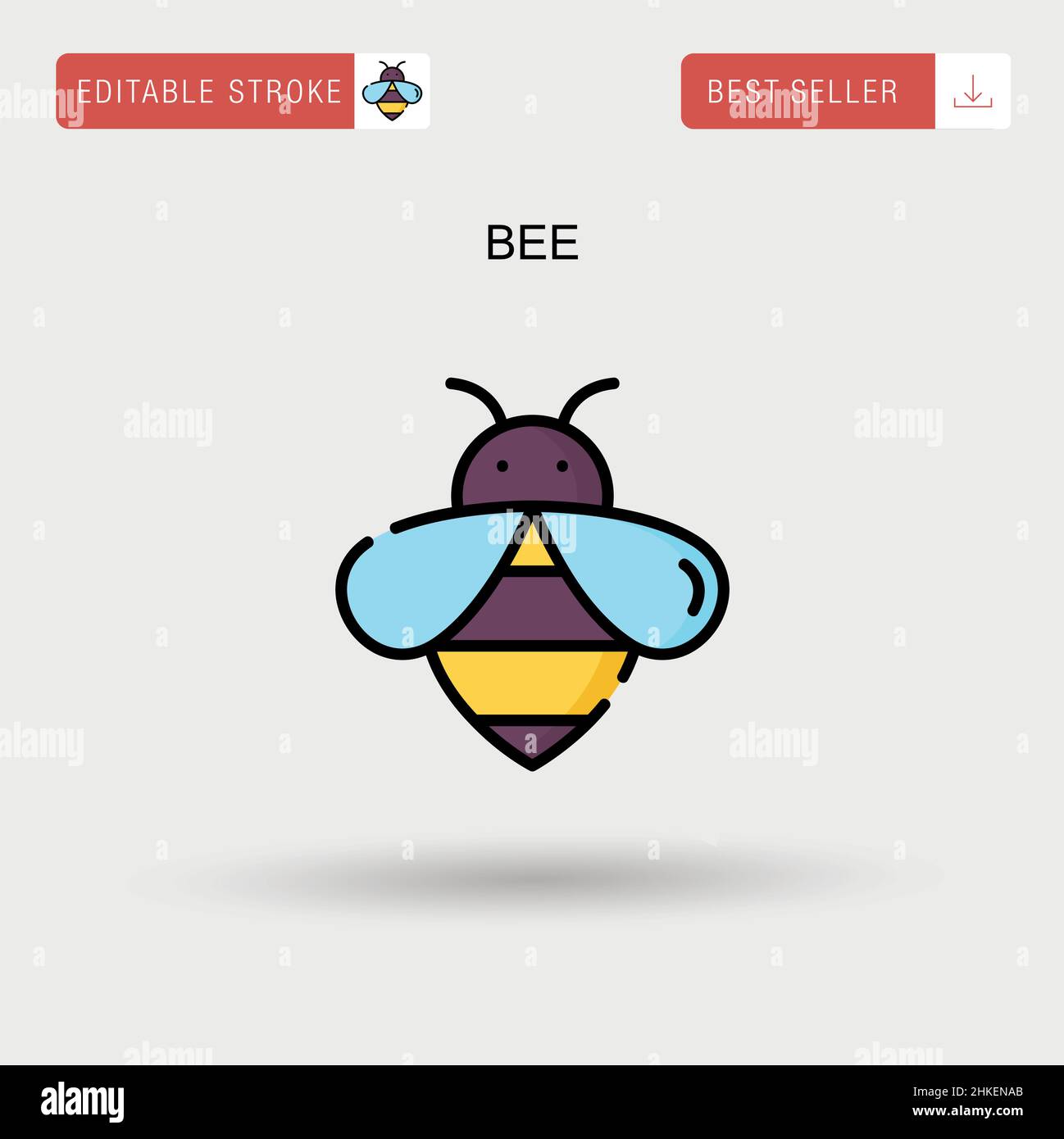Icona vettore Bee semplice. Illustrazione Vettoriale