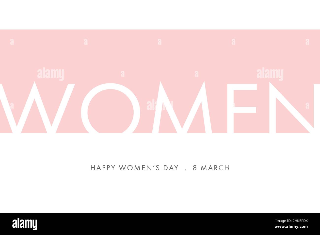 Giornata felice delle donne il 8 marzo, elegante biglietto d'auguri scritta. Celebrazione della giornata internazionale delle donne Foto Stock