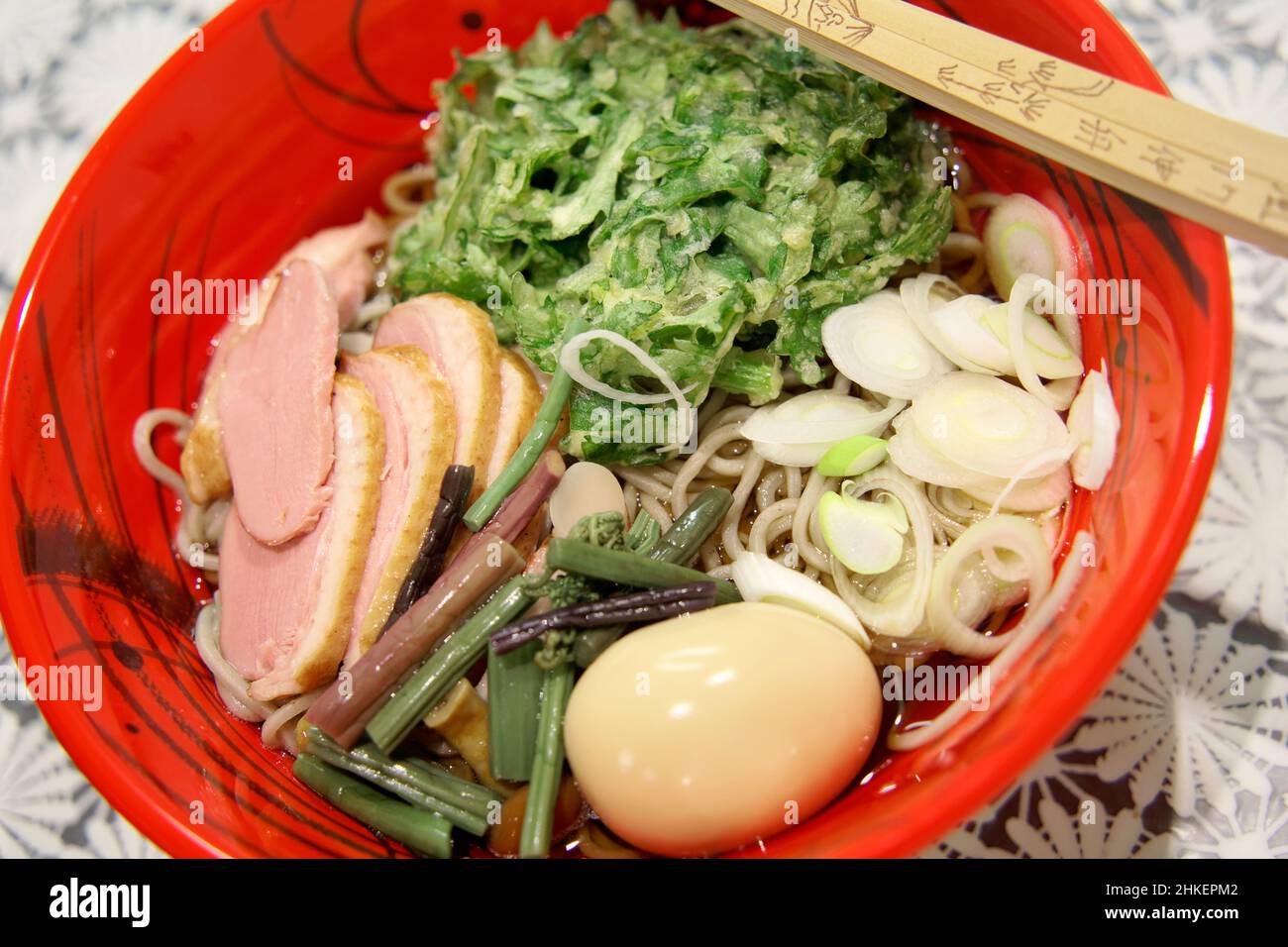 Ciotola di tagliatelle di soba in Giappone. Foto Stock