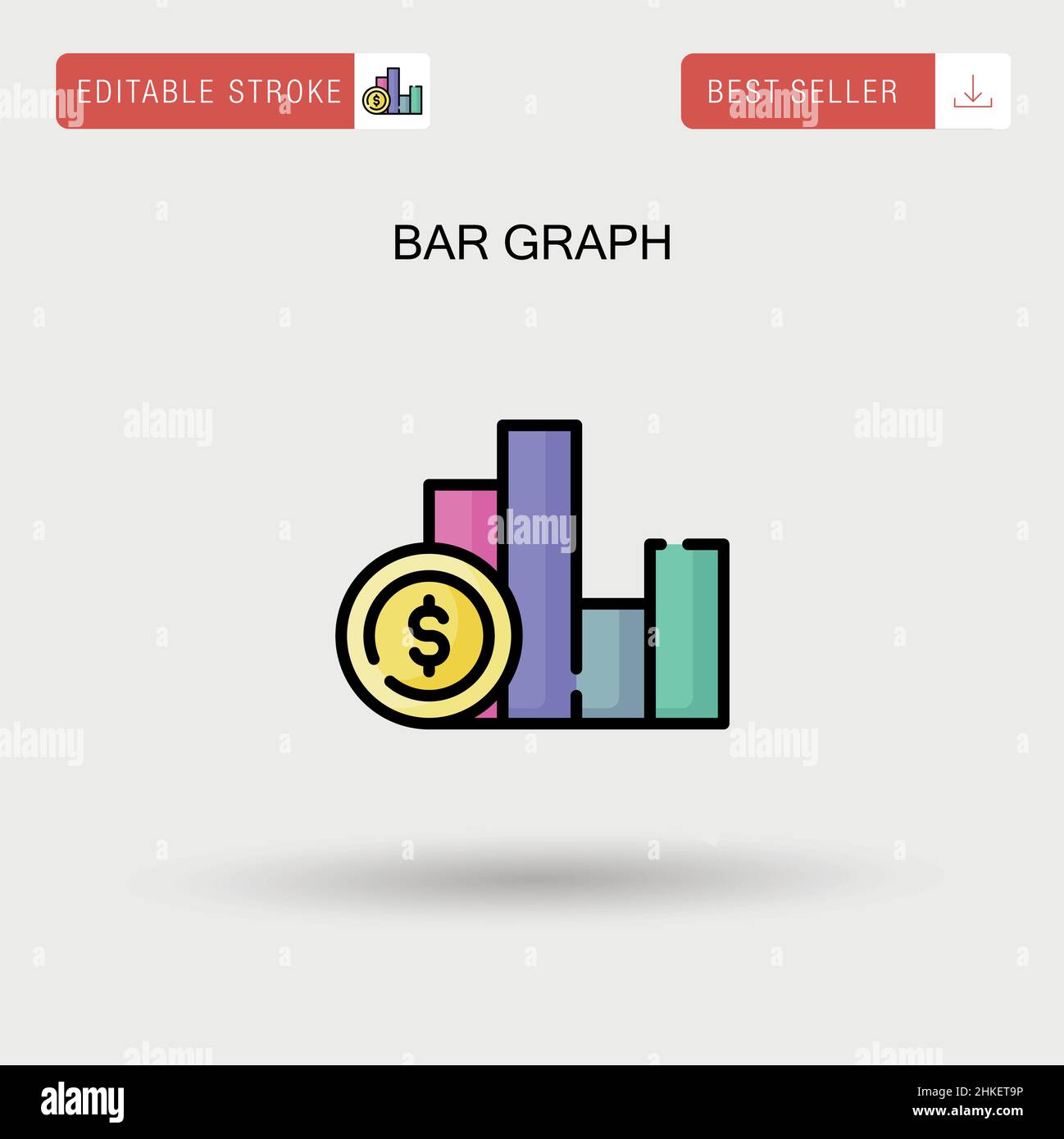 Icona vettore semplice grafico a barre. Illustrazione Vettoriale
