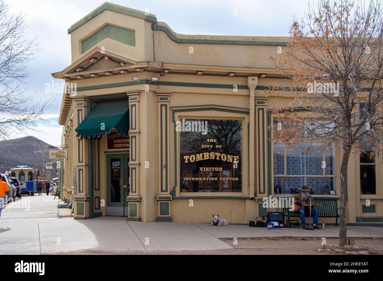 La facciata anteriore del Tombstone Visiter Center, Tombstone, Arizona. Foto Stock
