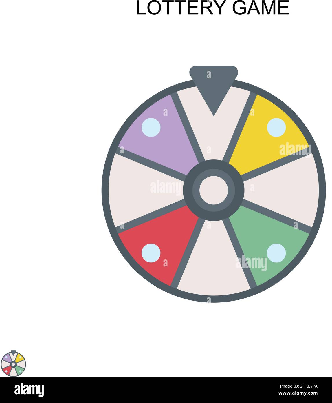 Gioco della lotteria semplice icona vettoriale. Modello di disegno del simbolo di illustrazione per l'elemento dell'interfaccia utente mobile Web. Illustrazione Vettoriale