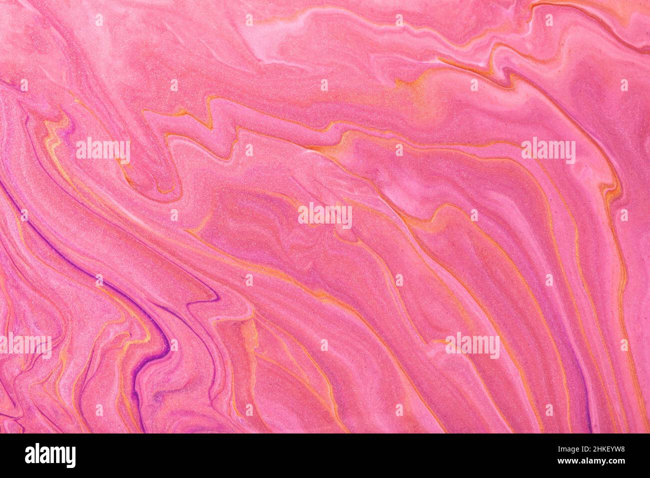 Astratto fluido arte sfondo rosa scuro e viola colori. Marmo liquido. Pittura acrilica con gradiente lilla e spruzzi. Sfondo acquerello con Ro Foto Stock