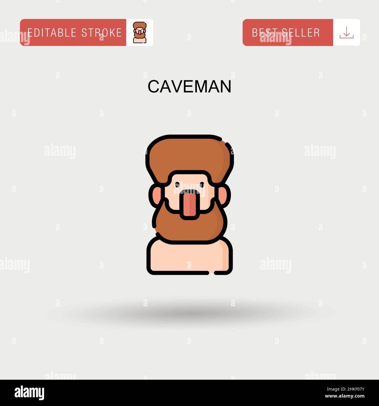 Icona vettore semplice Caveman. Illustrazione Vettoriale