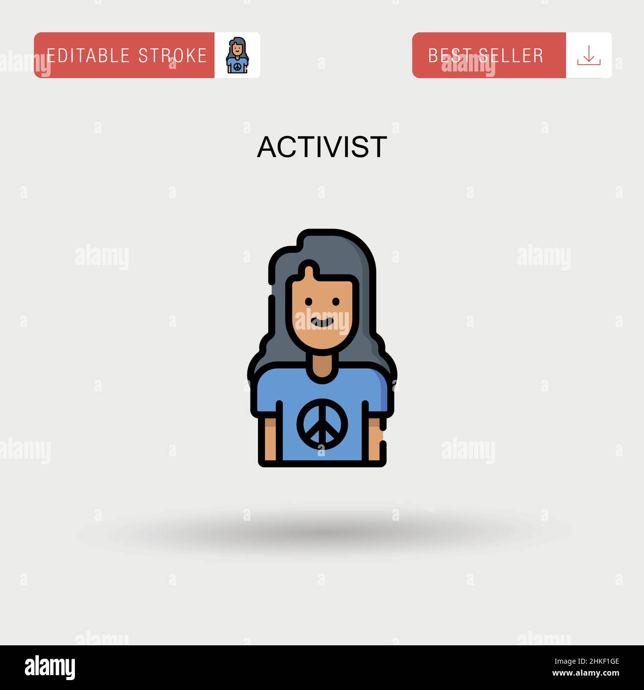 Icona vettore semplice attivista. Illustrazione Vettoriale