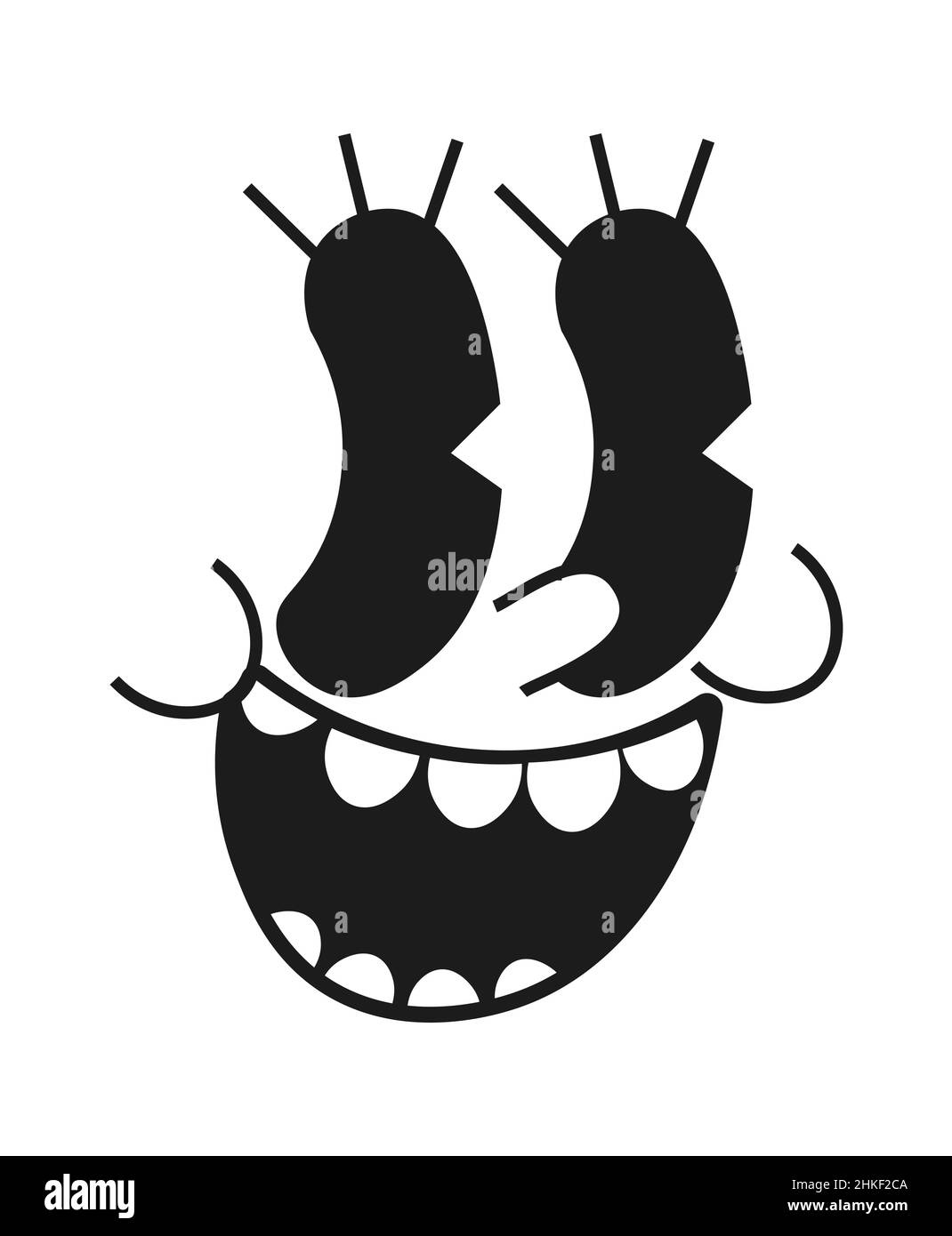 Personaggio della mascotte dei cartoni animati. Volti retrò vintage. Vettore divertente smiley. Illustrazione Vettoriale