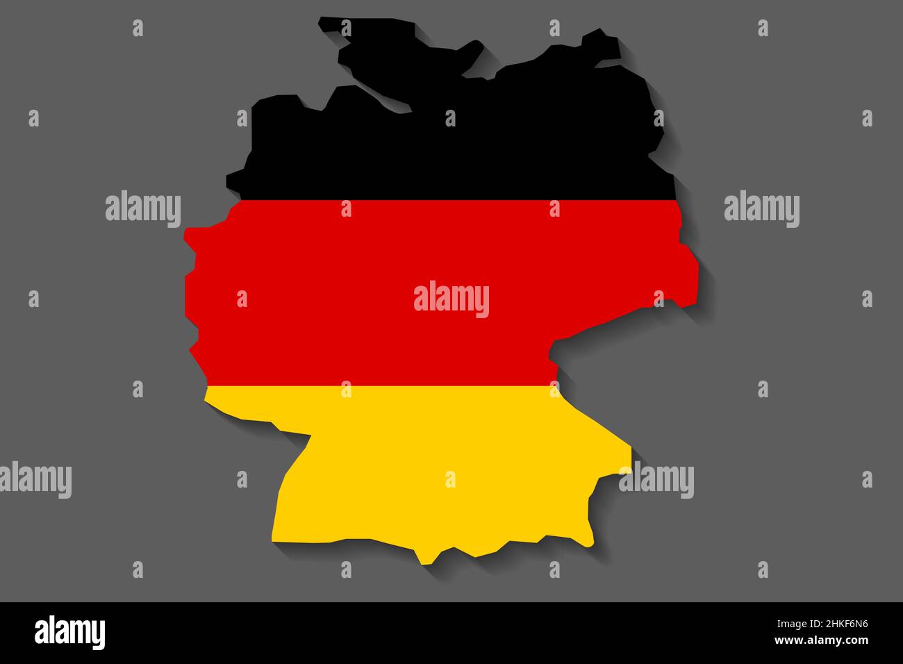 Mappa della Germania su sfondo grigio Illustrazione Vettoriale