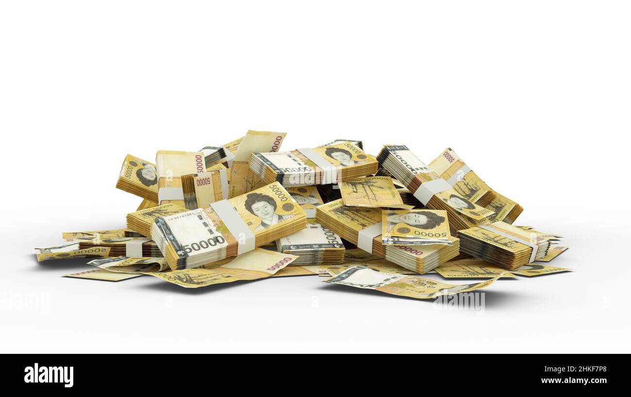 3D Stack di 50000 Coreano ha vinto le note Foto Stock